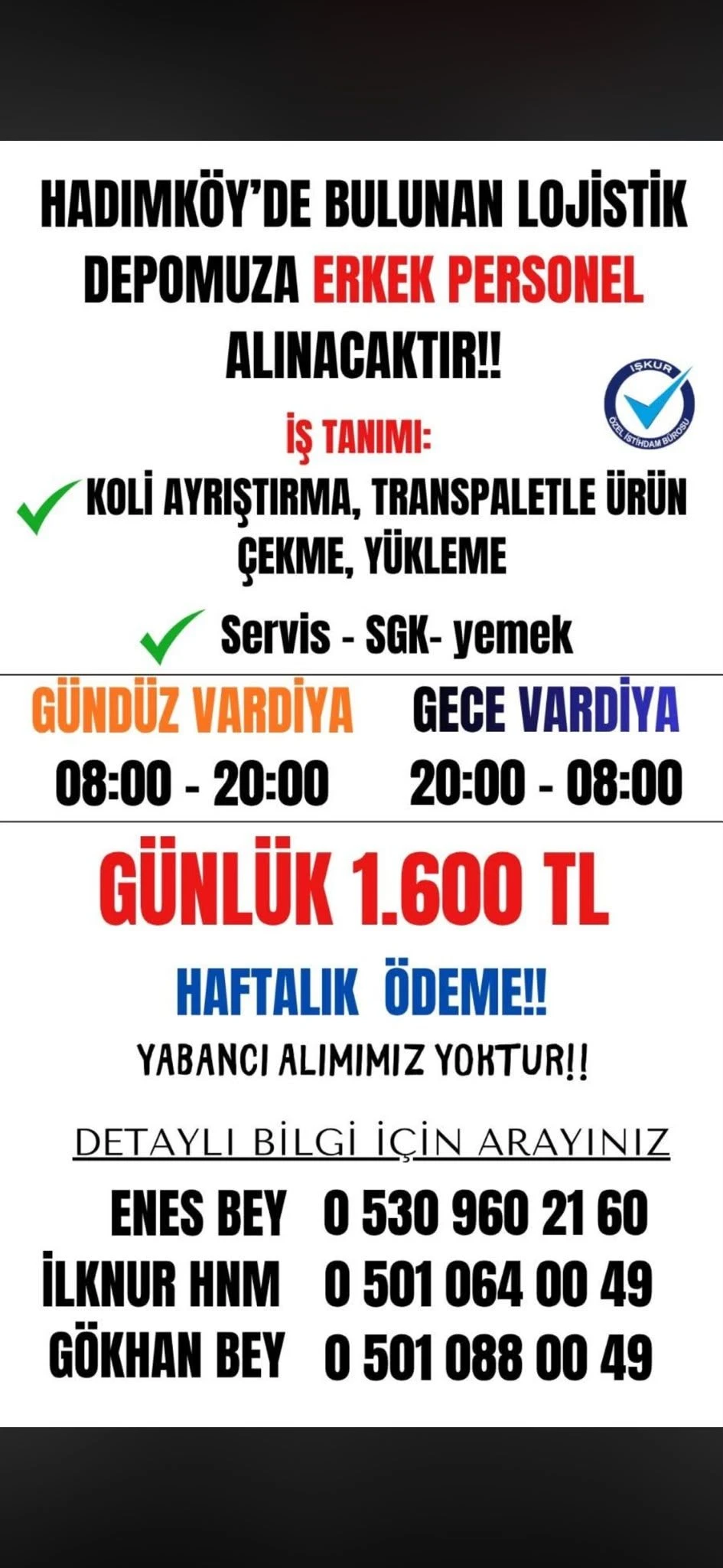 HADIMKÖY'DE BULUNAN LOJİSTİK