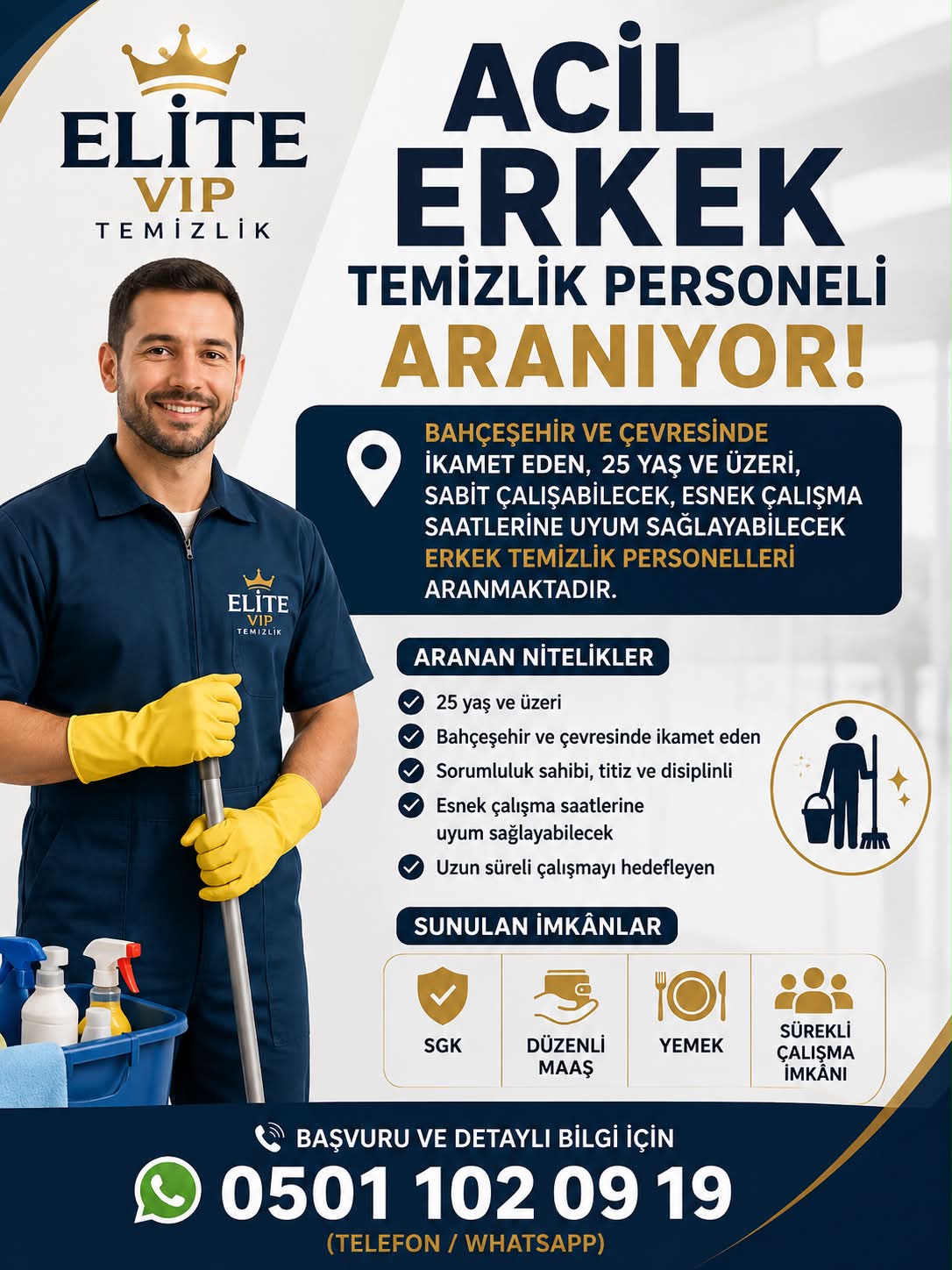 fe ACİL
“we. ERKEK

TEMİZLİK PERSONELİ

mı) |
4 BAHÇEŞEHİR VE ÇEVRESİNDE
İKAMET EDEN, 25 YAŞ VE ÜZERİ,

SABİT 